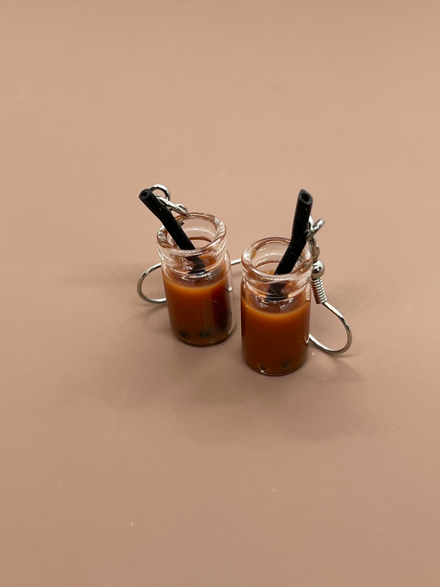 Brown Boba Tea Earrings