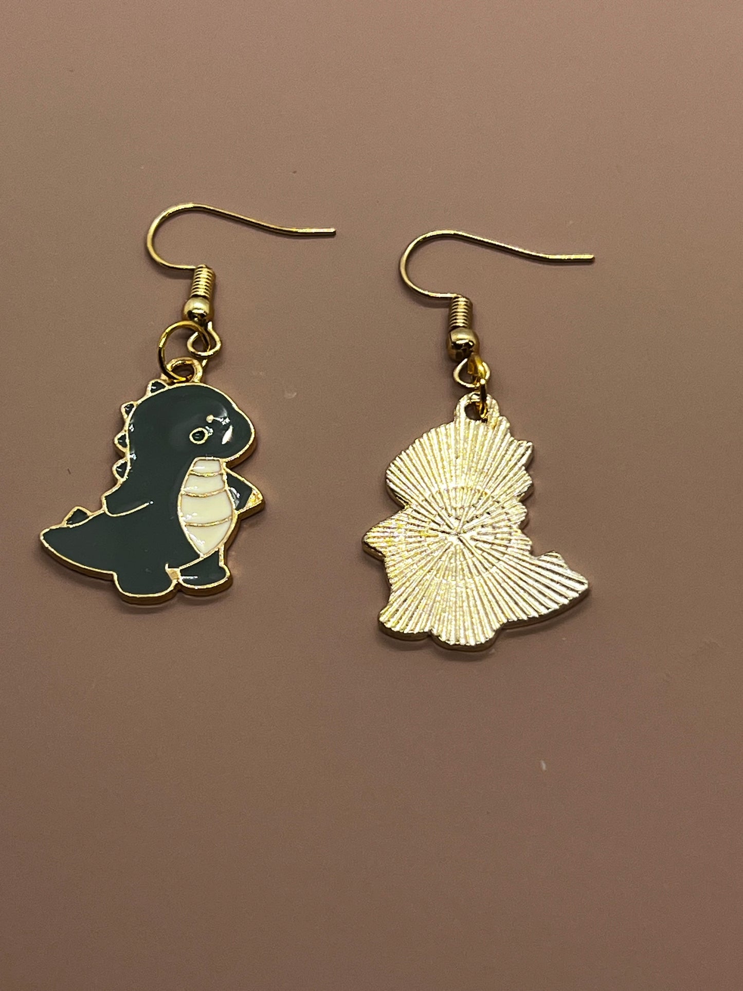Green Dino Earrings