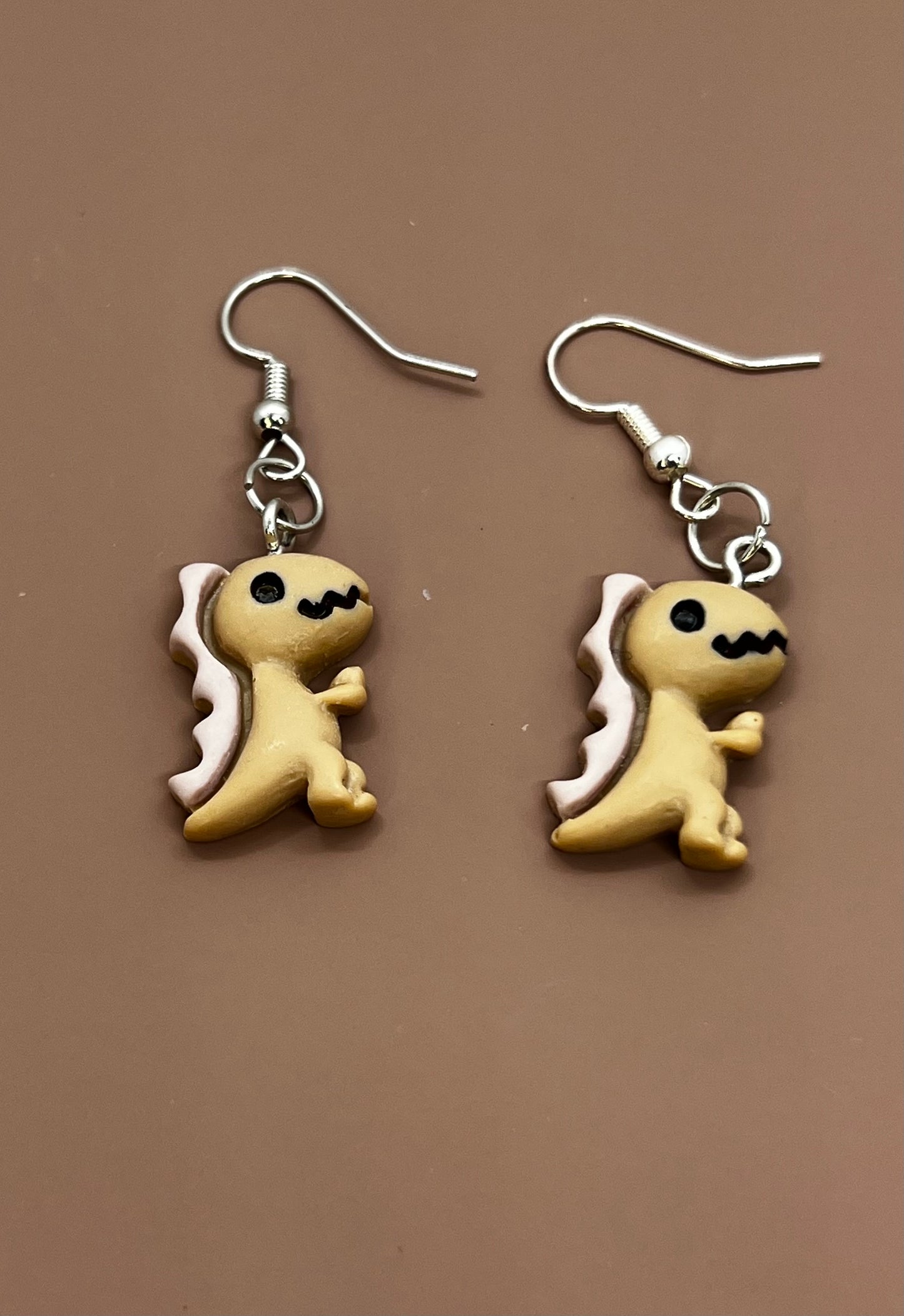 Brown Dino Earrings