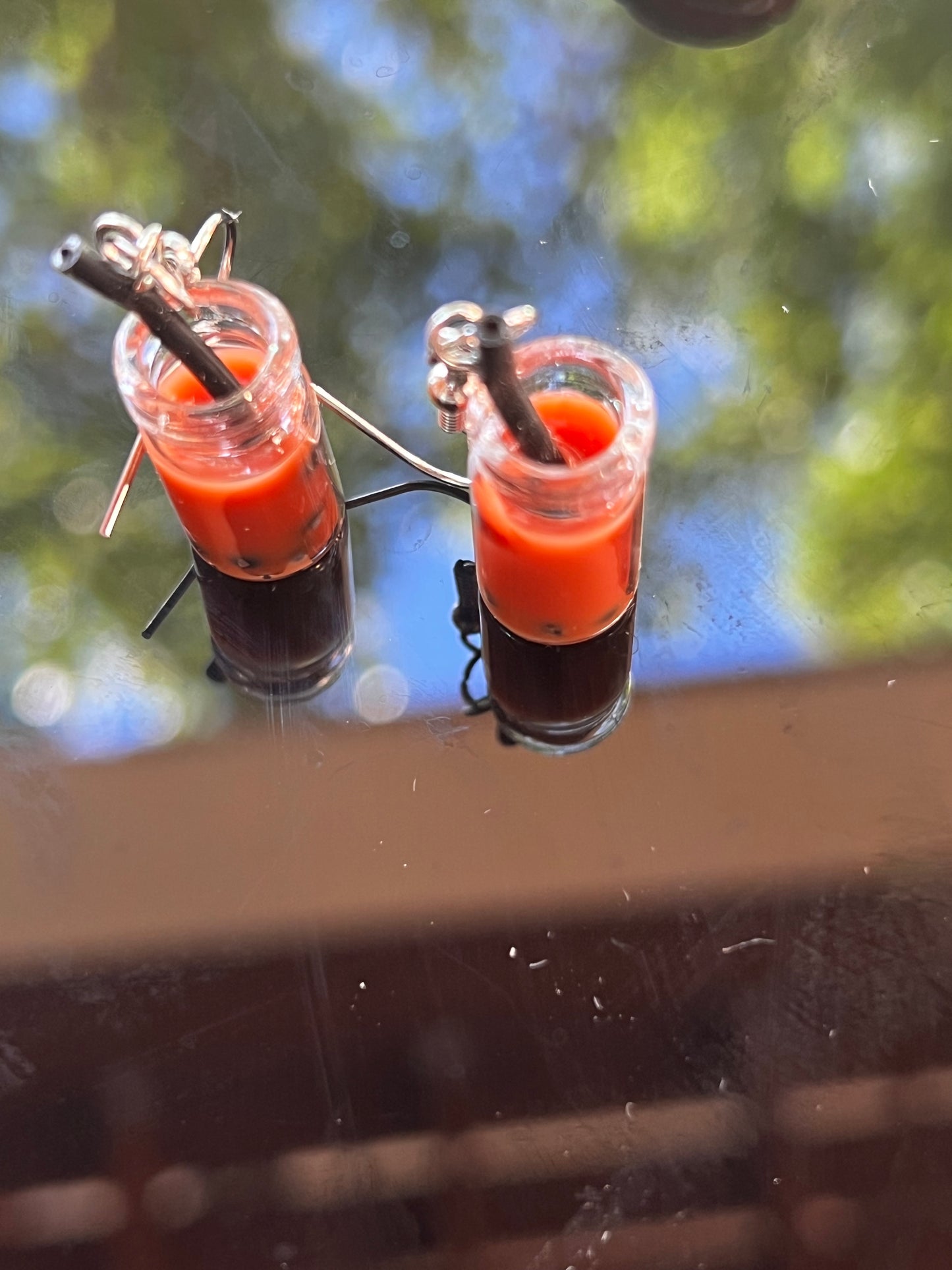 Brown Boba Tea Earrings