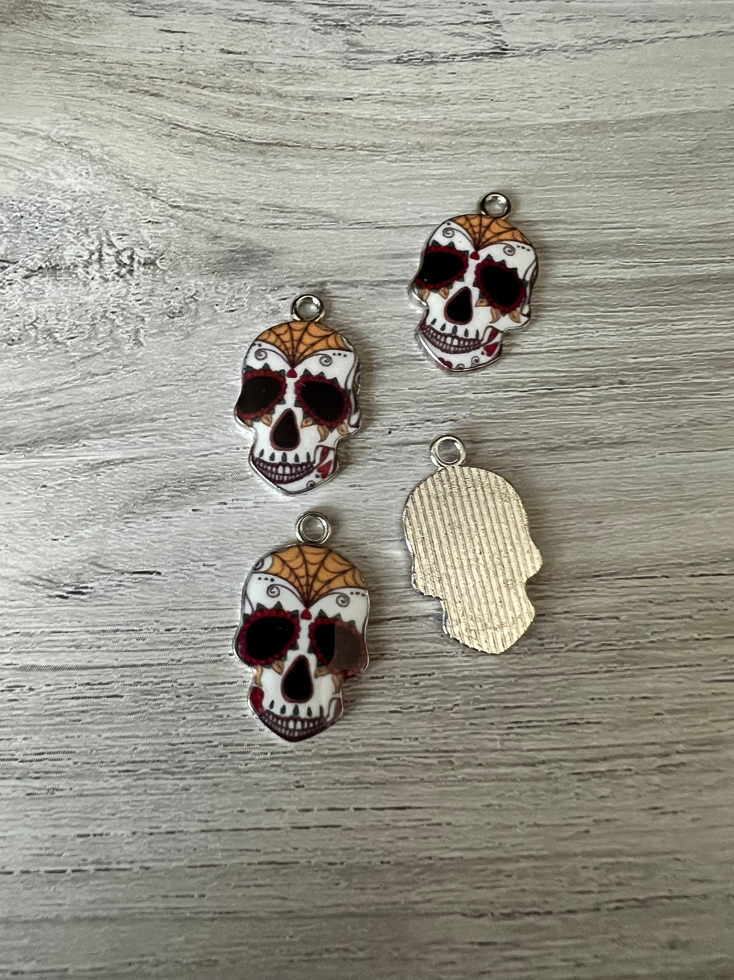 Tan candy skull charms