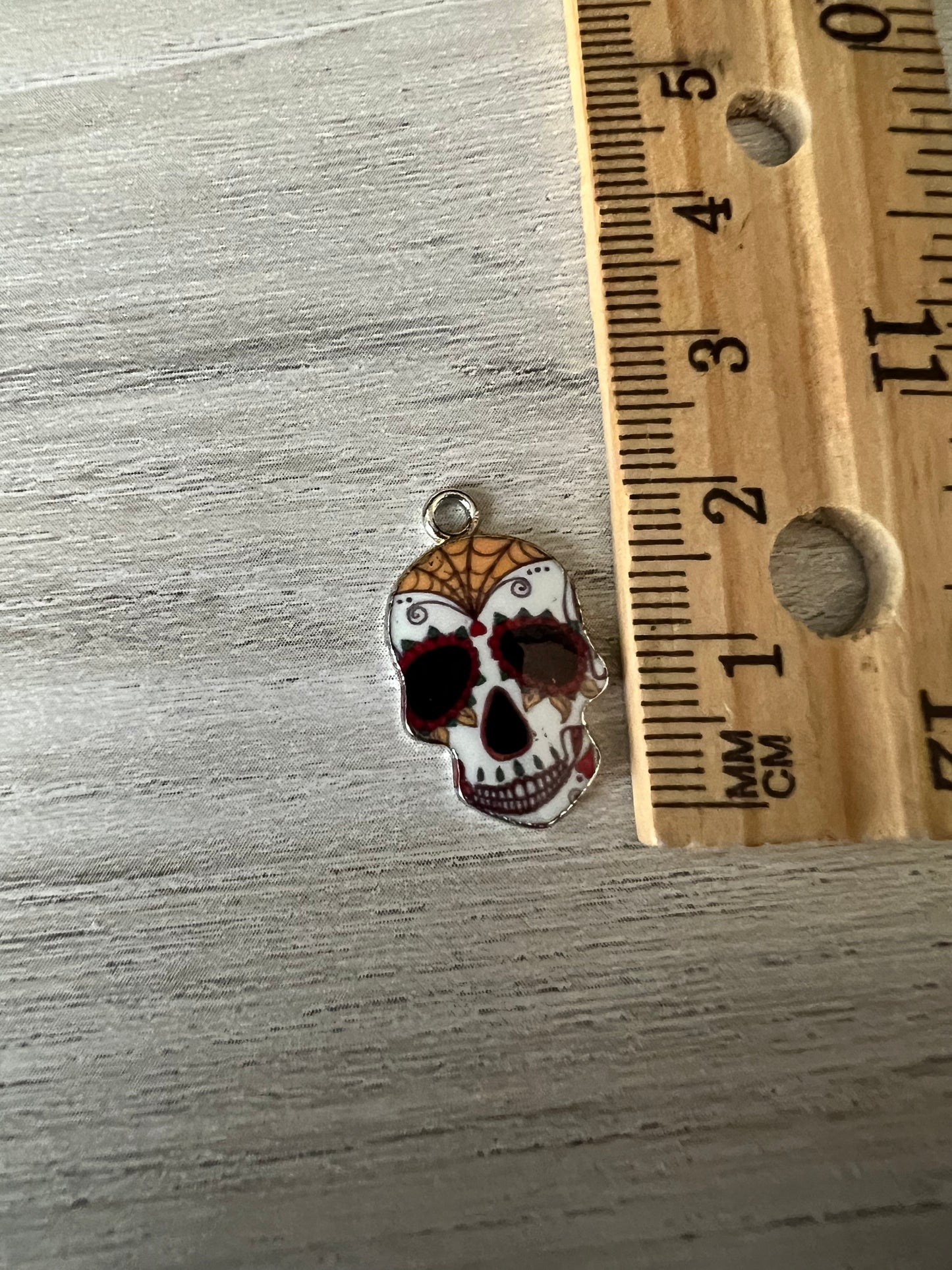 Tan candy skull charms