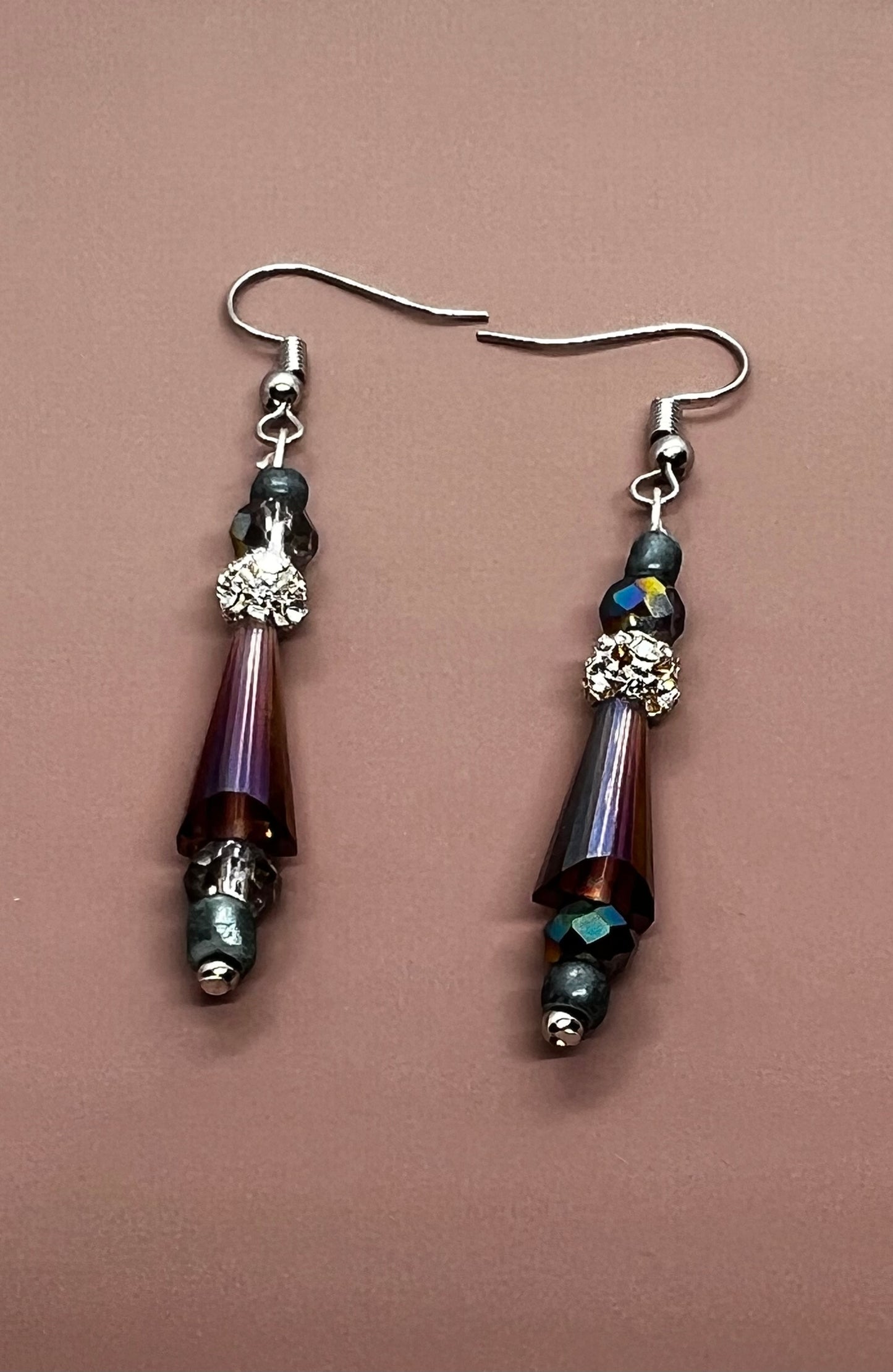 Sparkling Purple and Teal Earrings