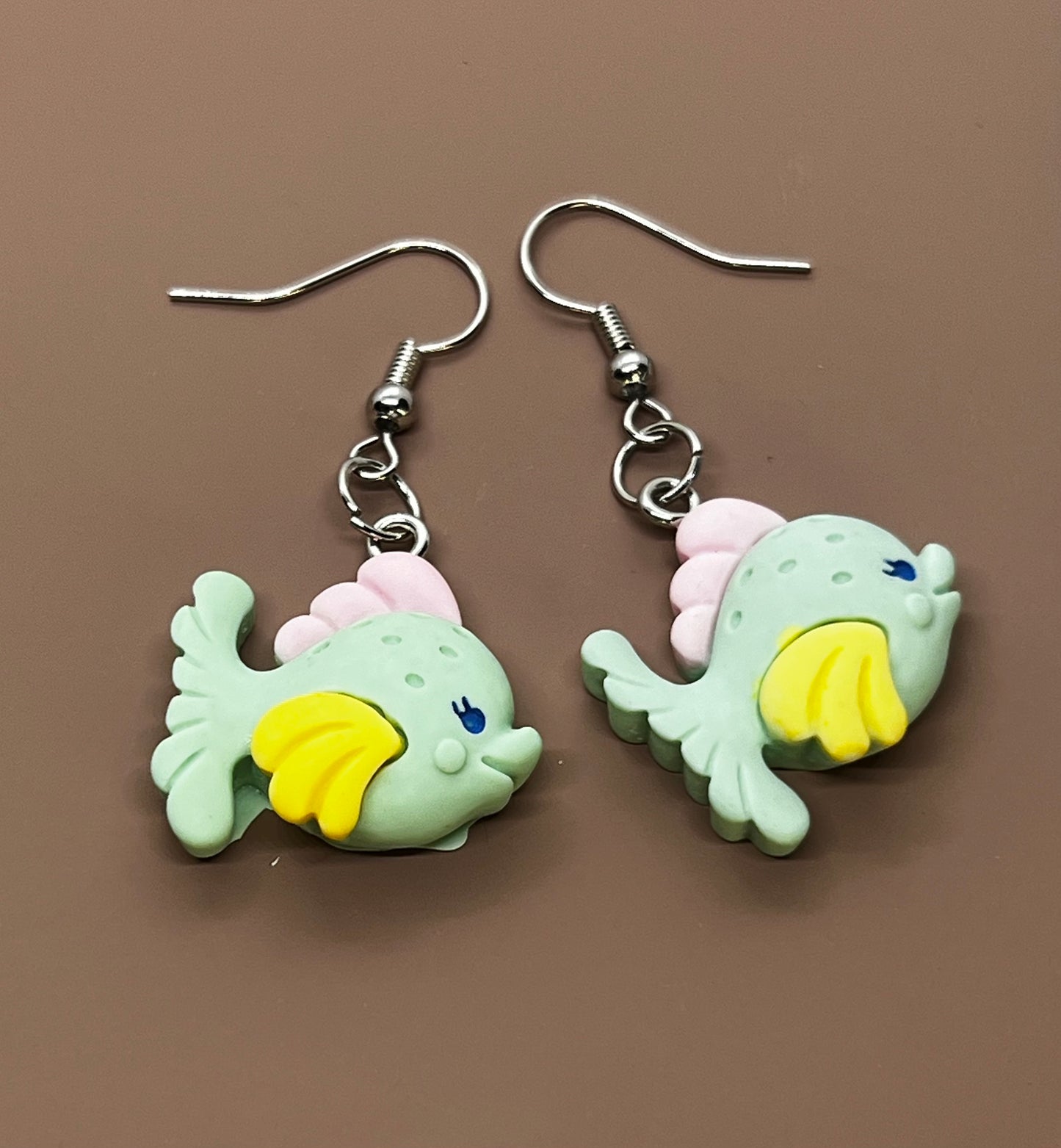 Teal Fishy Earrings