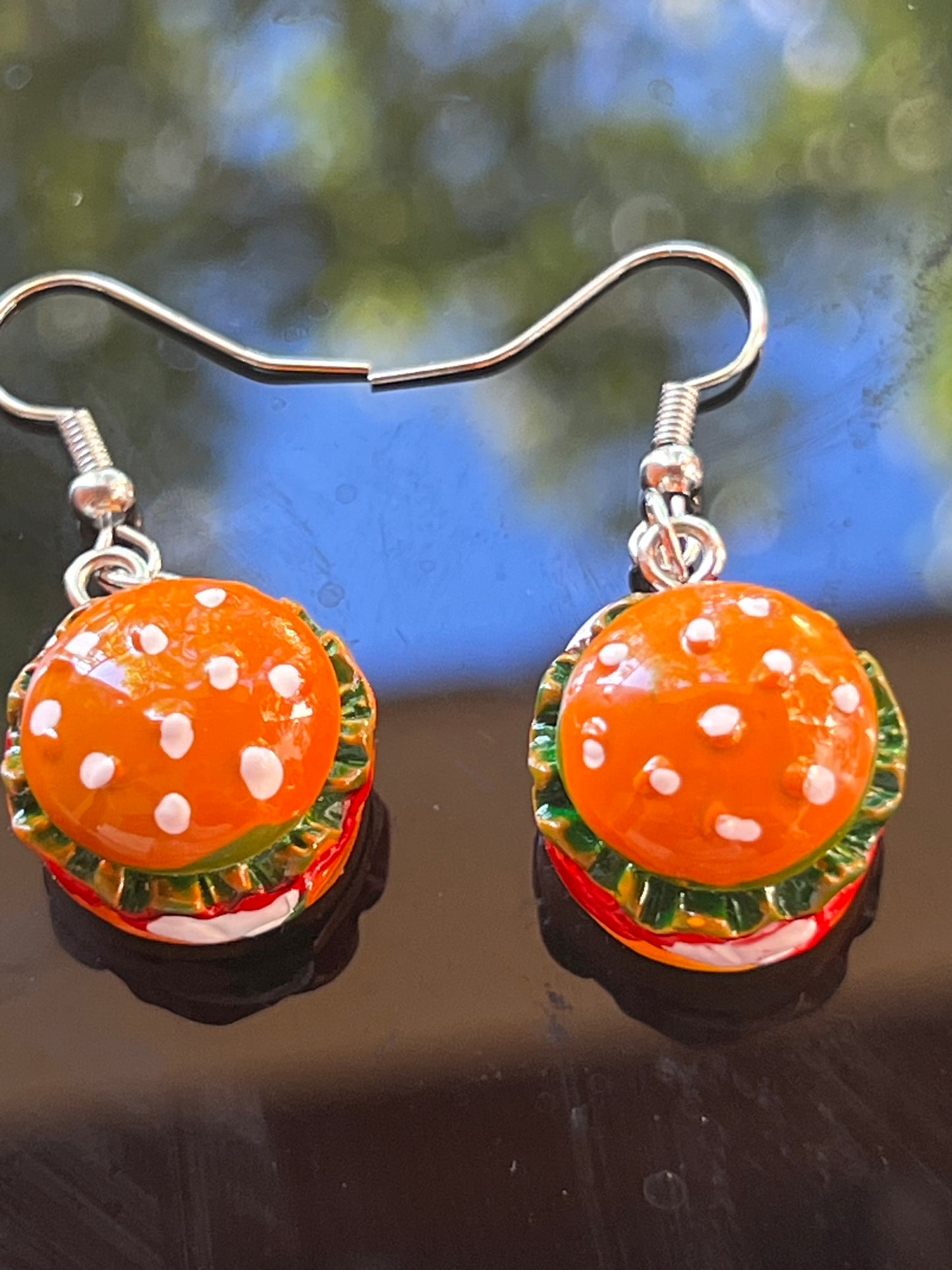 Burger Earrings