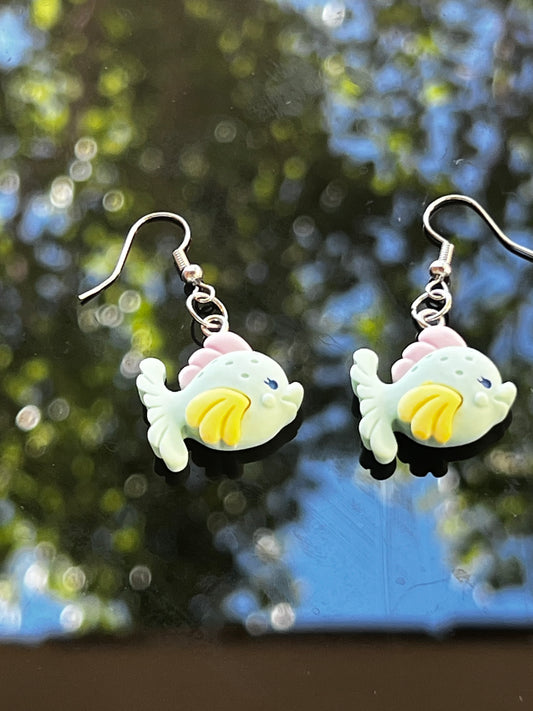 Teal Fishy Earrings