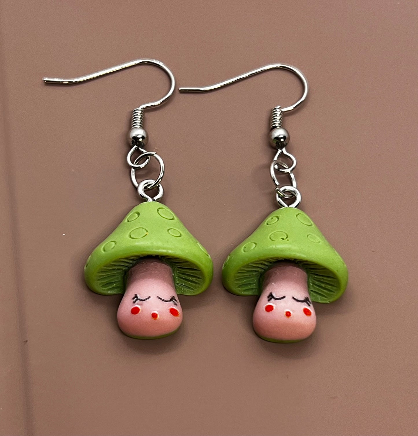 Sleepy Mushroom Earings