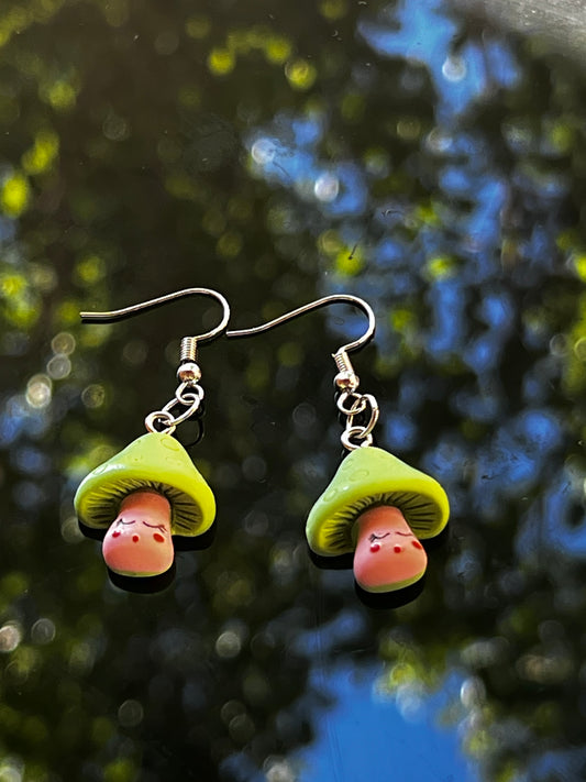 Sleepy Mushroom Earings