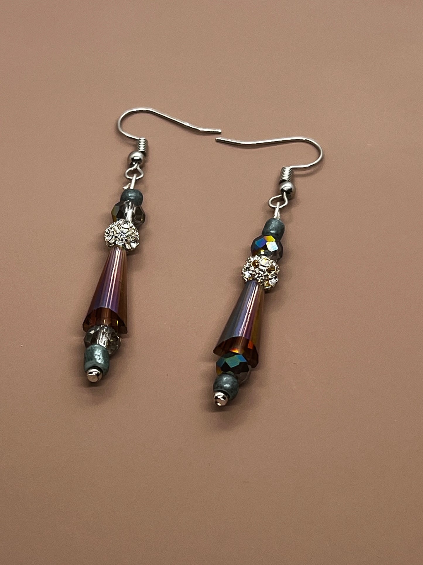 Sparkling Purple and Teal Earrings