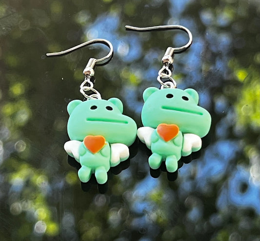 Love frog earrings