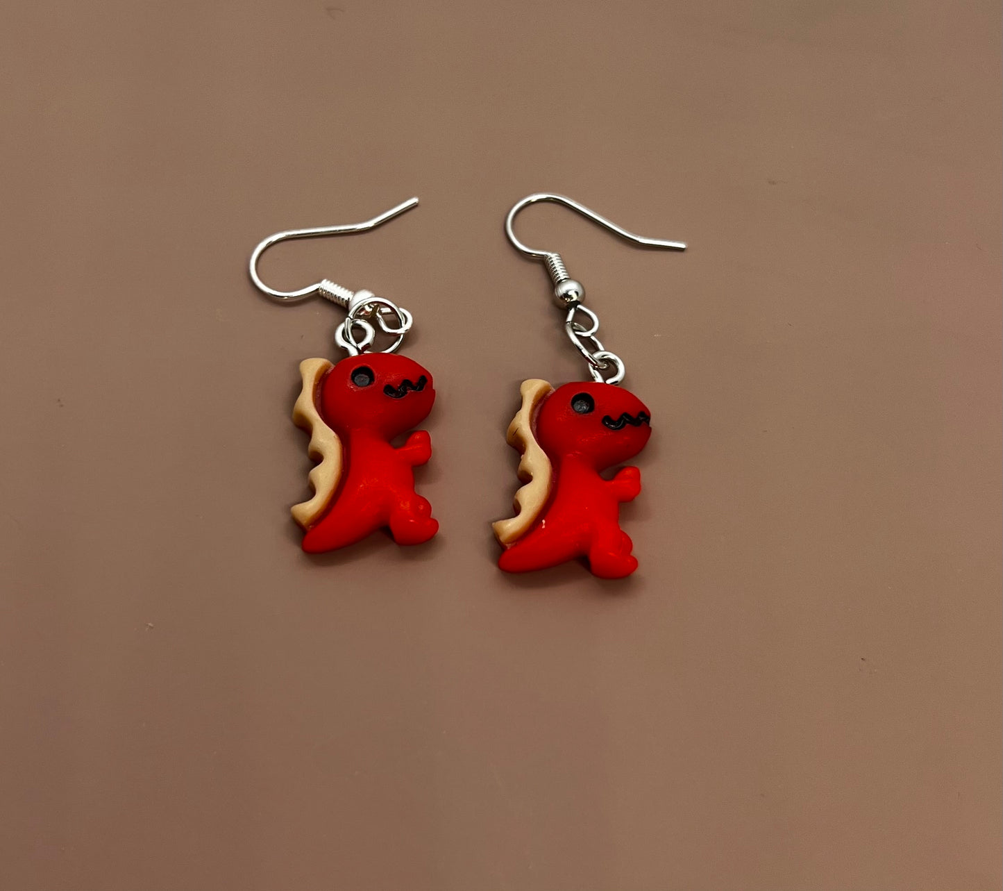 Red & Blue Dino Earrings