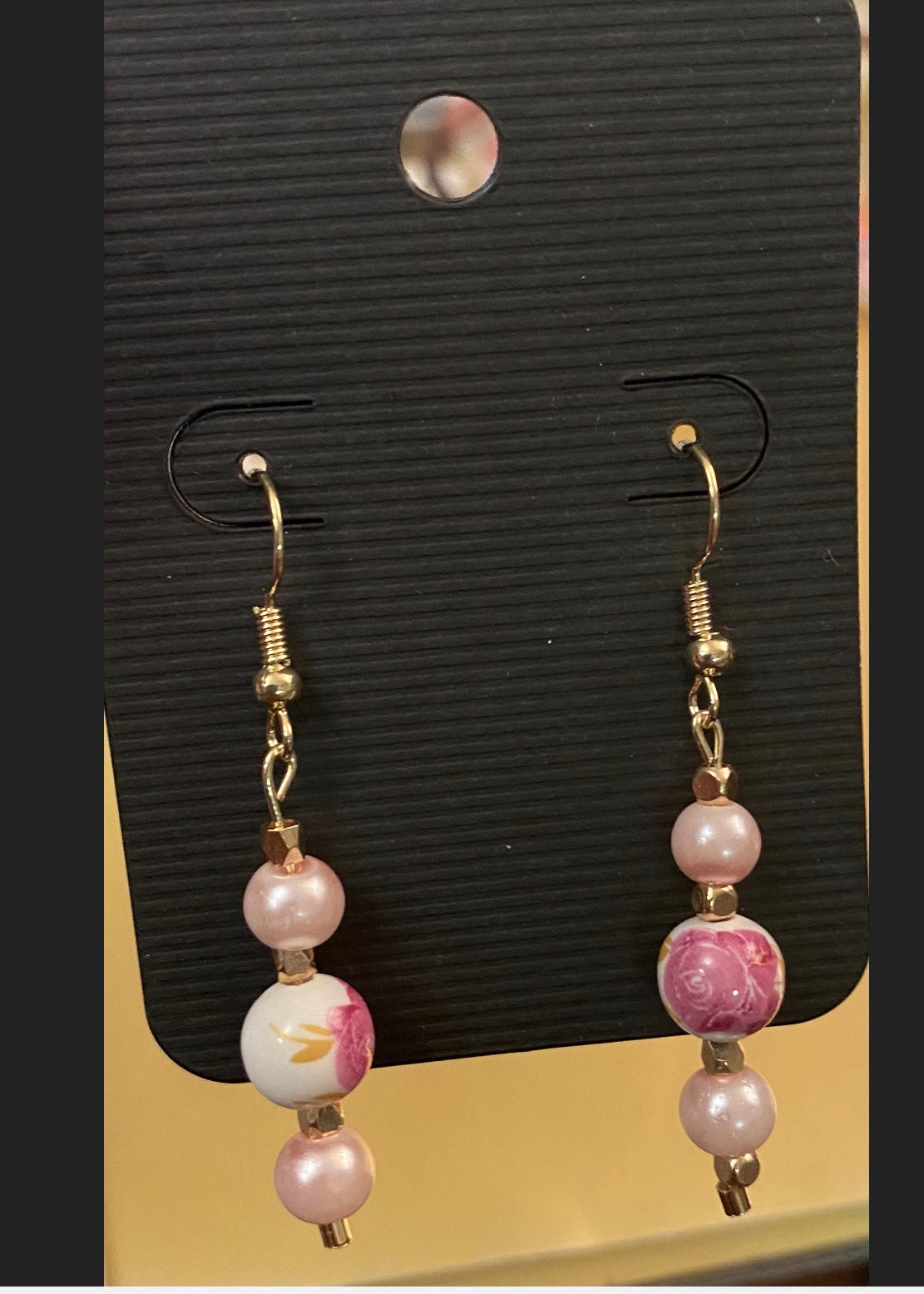 Pink & Gold Earrings