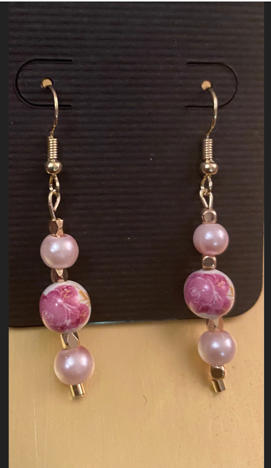 Pink & Gold Earrings