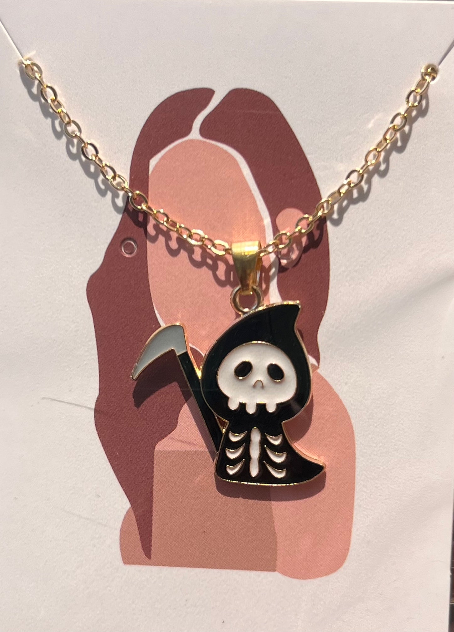 Grimm Reaper Kitty Necklace