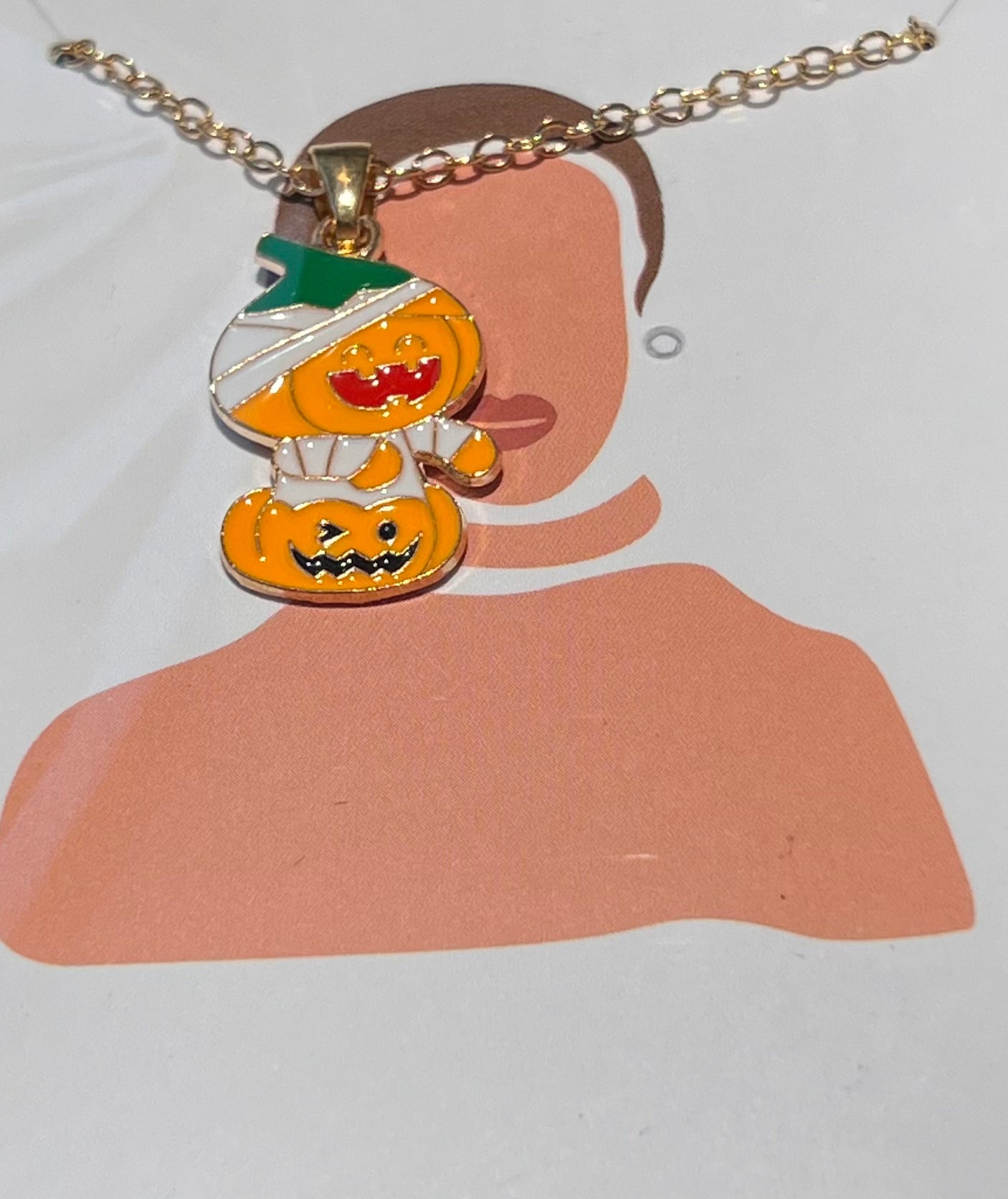 Pumpkin Zombie Necklace