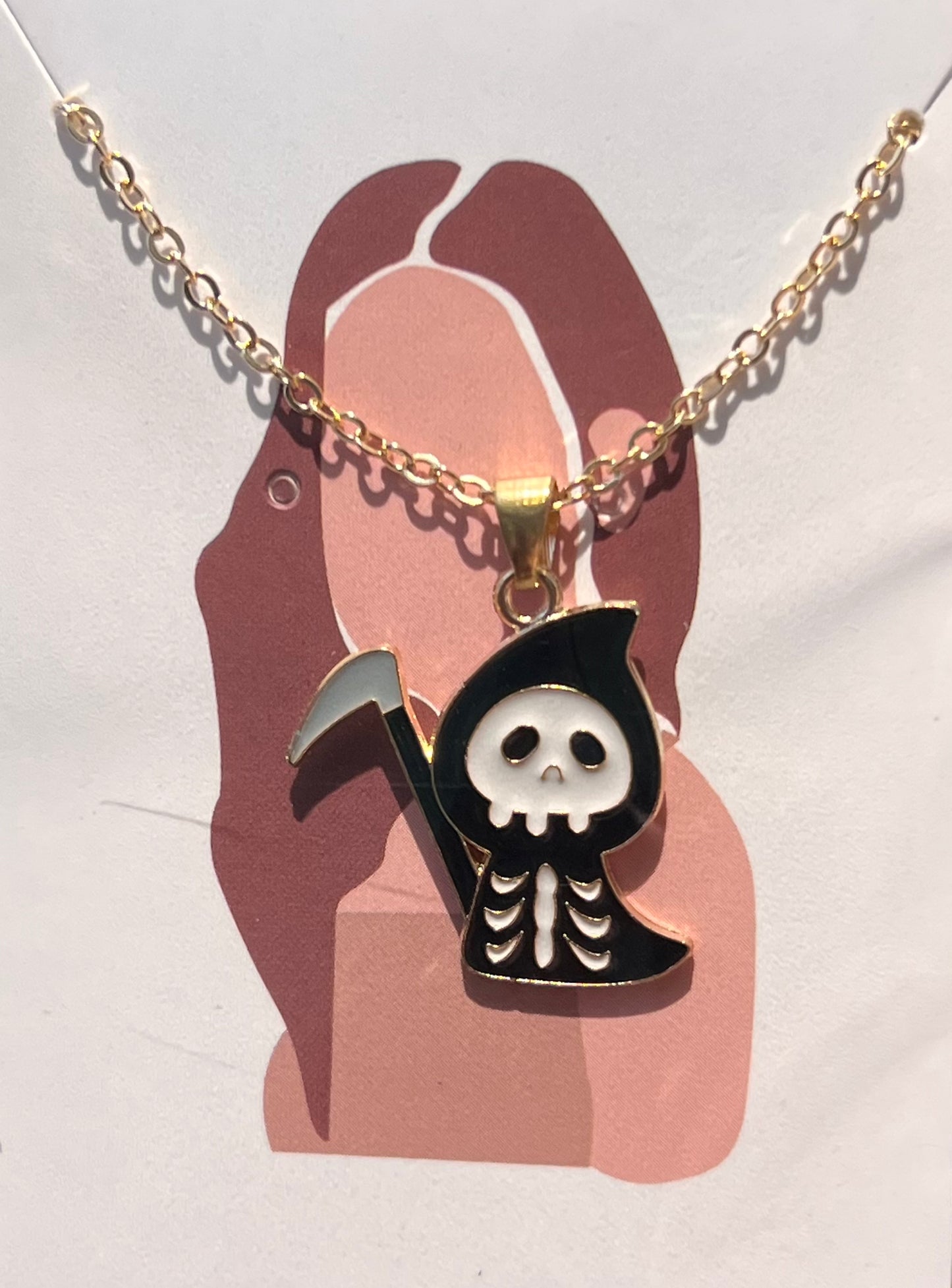 Grimm Reaper Kitty Necklace