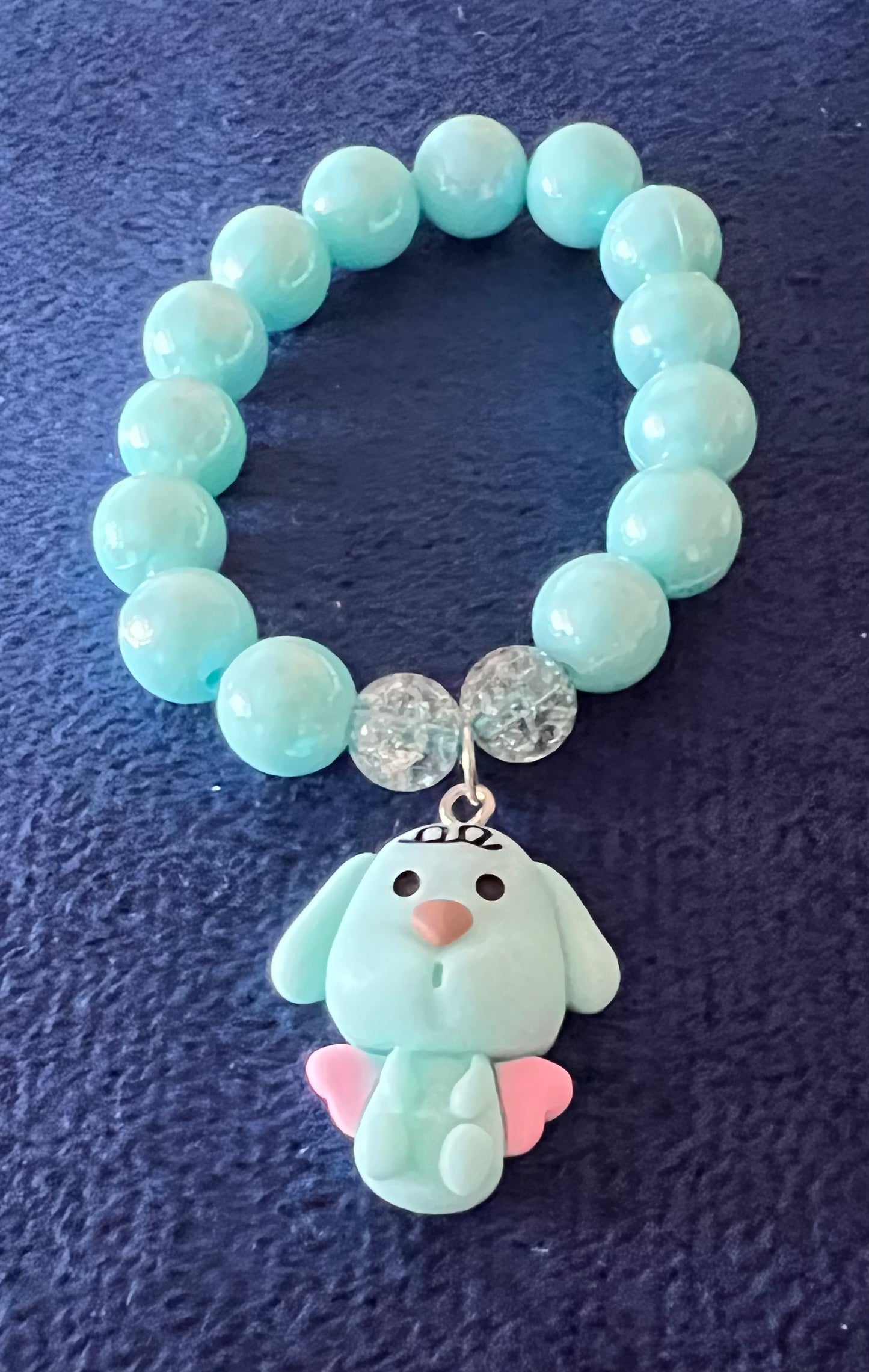 Blue dog w/ wings bracelet