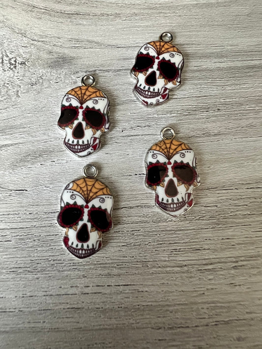 Tan candy skull charms