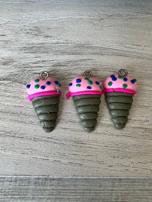 Pink Ice cream cone Charm